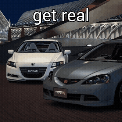 White Honda CRZ Next To Grey Honda CRZ GIF