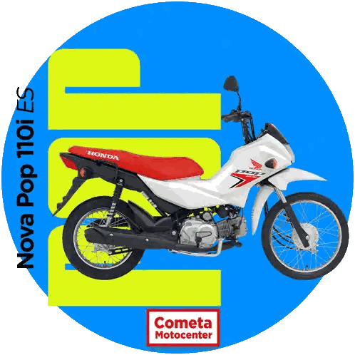 White Honda Motorcycle On Blue Sticker