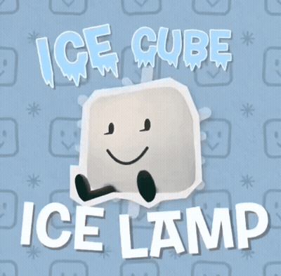 White Ice Cube On Blue Background GIF