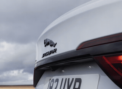 White Jaguar Back With License Plate 191 IVD GIF