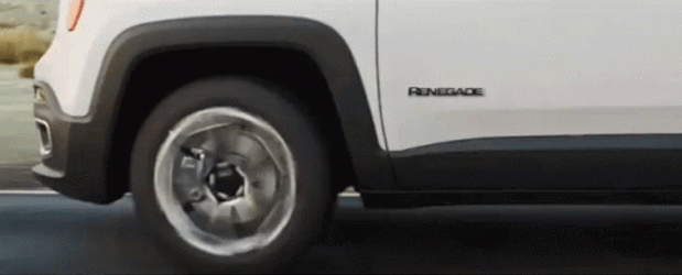White Jeep Driving Fast GIF