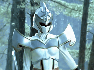 White Knight With Star On Helmet In Forest GIF