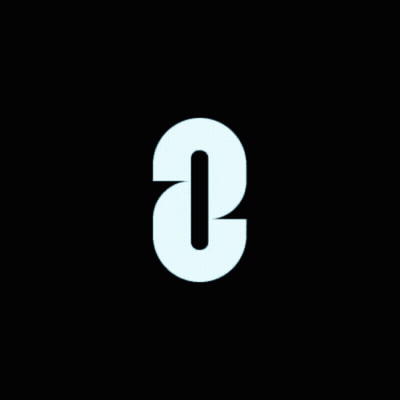 White Letter O On Black Background With Shadow GIF