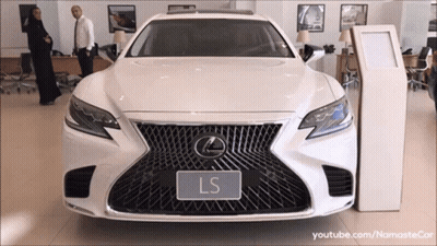 White Lexus With LS License Plate GIF
