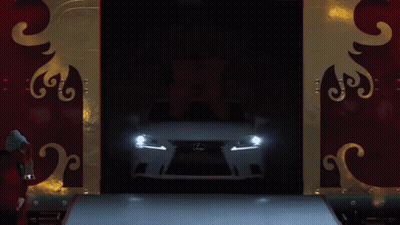 White Lexus With Red Bow GIF
