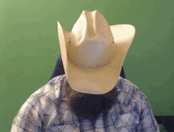White Man Wearing Beige Tip Hat  GIF