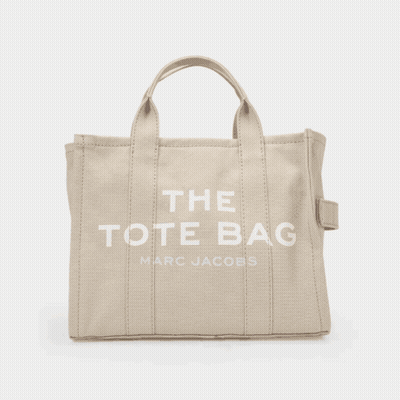 White Marc Jacobs Tote Bag With Black Strap GIF