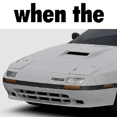White Mazda Car With Hood Scoop GIF