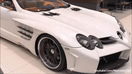 White Mclaren Mercedes Benz SLR GIF