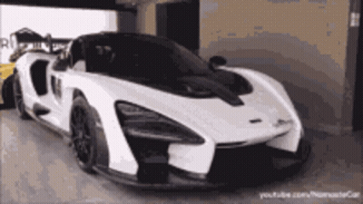 White McLaren Senna Parked GIF