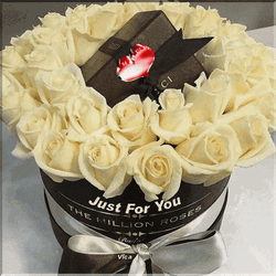 White Million Roses Just For You GIF