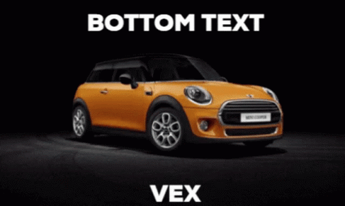 White Mini Cooper With Words Bottom Text Vex Below GIF