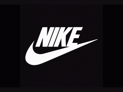 White Nike Logo On Black Background GIF