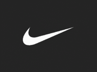 White Nike Logo On Black Background GIF