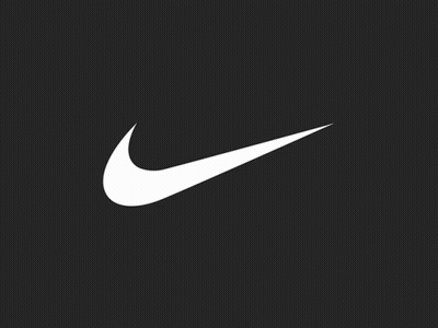 White Nike Swoosh On Black Background GIF