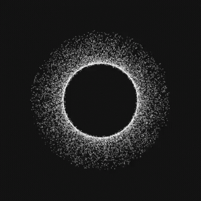 White Particle Circle With Hole GIF