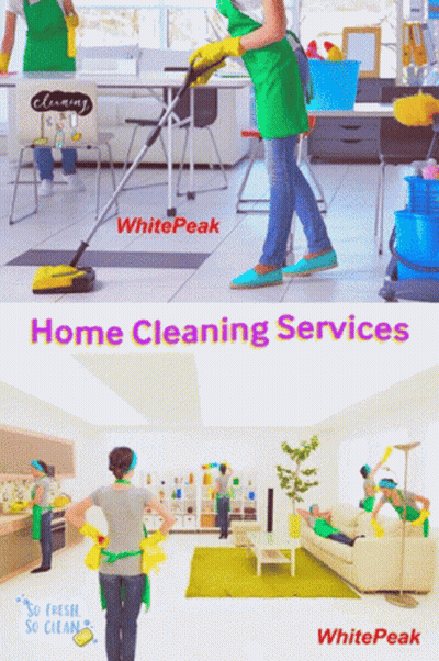 White Peak Cleaning Services Cleaning Living Room Kitchen GIF