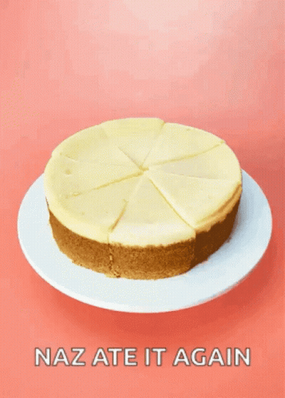 White Plate Cheesecake Naz Ate It Again GIF