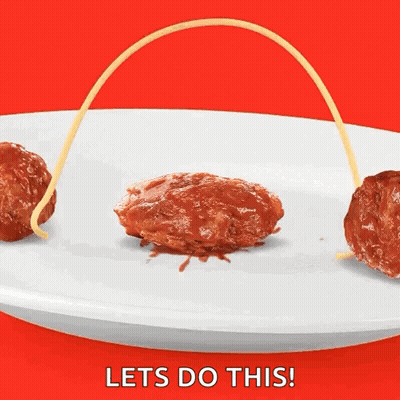 White Plate Meatballs Spaghetti Lets Do This GIF