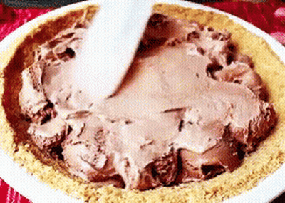 White Plate With Chocolate Pie GIF