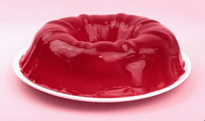 White Plate With Red Jelly Cake GIF
