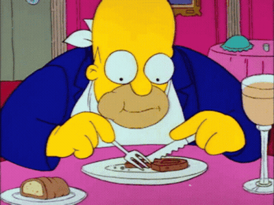 White Plate With Steak And Sauce GIF