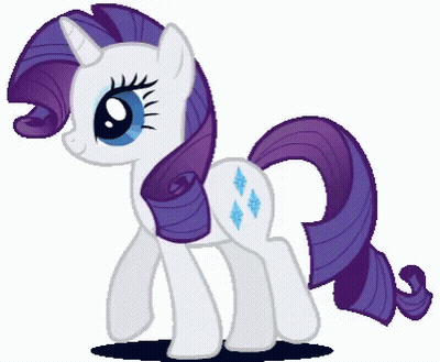 White Pony With Purple Mane And Tail GIF