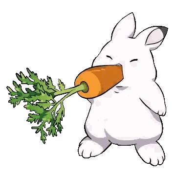 White Rabbit Eating Carrot Sticker