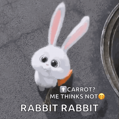White Rabbit Holding Carrot GIF