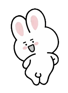 White Rabbit Smiling With Pink Ears Sticker