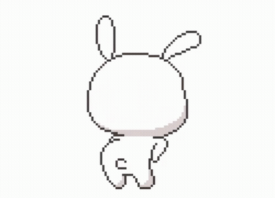 White Rabbit Standing On Hind Legs GIF