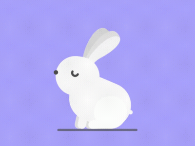 White Rabbit With Black Nose Running GIF