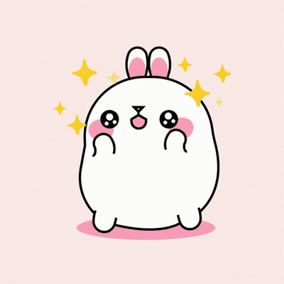 White Rabbit With Pink Bow On Ear GIF