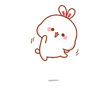 White Rabbit With Pink Ears Dancing Sticker