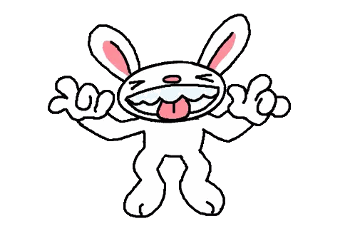 White Rabbit With Pink Ears Sticker