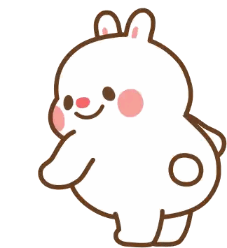 White Rabbit With Pink Spots Sticker
