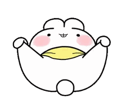 White Rabbit With Yellow Mouth And Nose Sticker