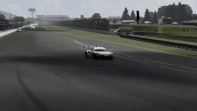 White Race Car Driving GIF