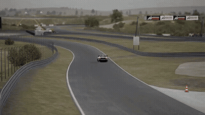 White Race Car Number 7 GIF