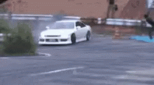 White Racing Car Drift GIF