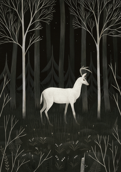 White Reindeer Caught Night Vision GIF