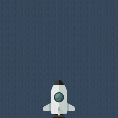 White Rocket Flying With Red Tail GIF