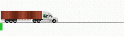 White Semi Truck With Go Green Sign GIF