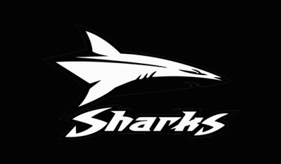 White Shark With Sharks Text GIF