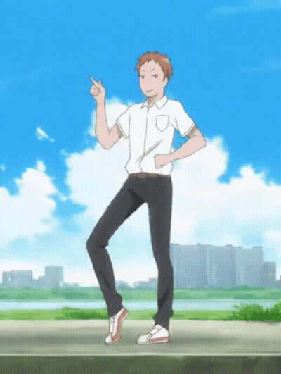 White Shirt Black Pants Man Pointing One Leg GIF