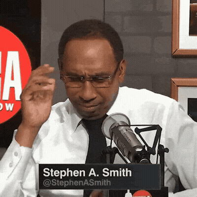 White Shirt Black Tie Man Stephen A. Smith Microphone GIF