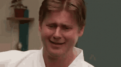 White Shirt Man Crying Eyes Closed Mouth Open GIF
