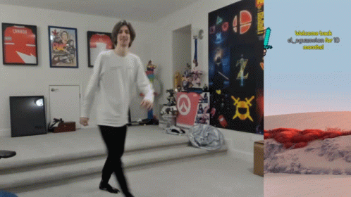 White Shirt Man Dancing By Smash Bros Poster GIF