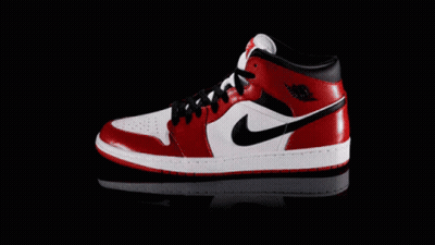 White Shoe With Red Stripe GIF