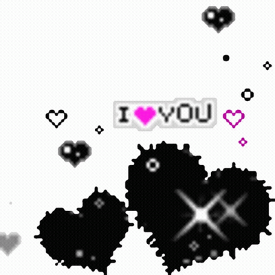 White Sign Saying I Love You Surrounded By Pink Hearts GIF